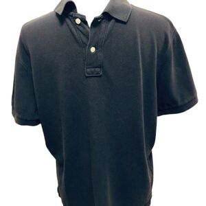 J. Crew Factory Polo Shirt Navy Blue Pique Two Button Men's size Large